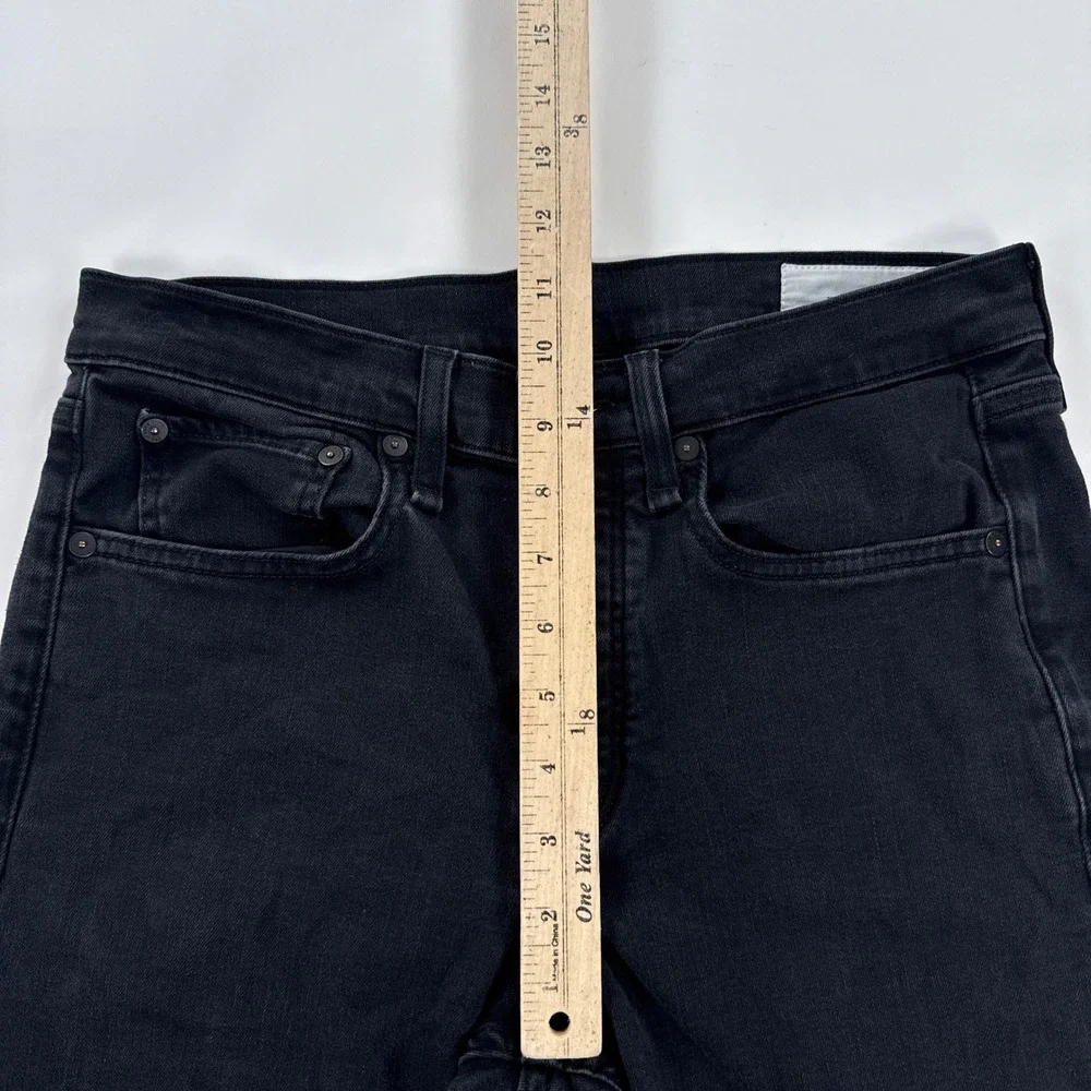 Rag & Bone Mens Jeans 31 Black Fit 2 Slim Button Fly Minimalist Streetwear